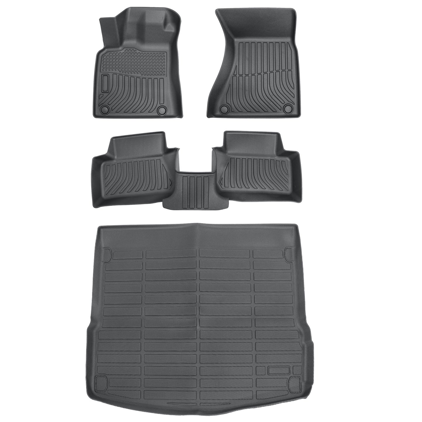 For 2014-2025 Porsche Macan Front+Rear TPE Floor Mats & Trunk Cargo Liner Black
