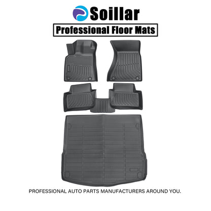 For 2014-2025 Porsche Macan Front+Rear TPE Floor Mats & Trunk Cargo Liner Black