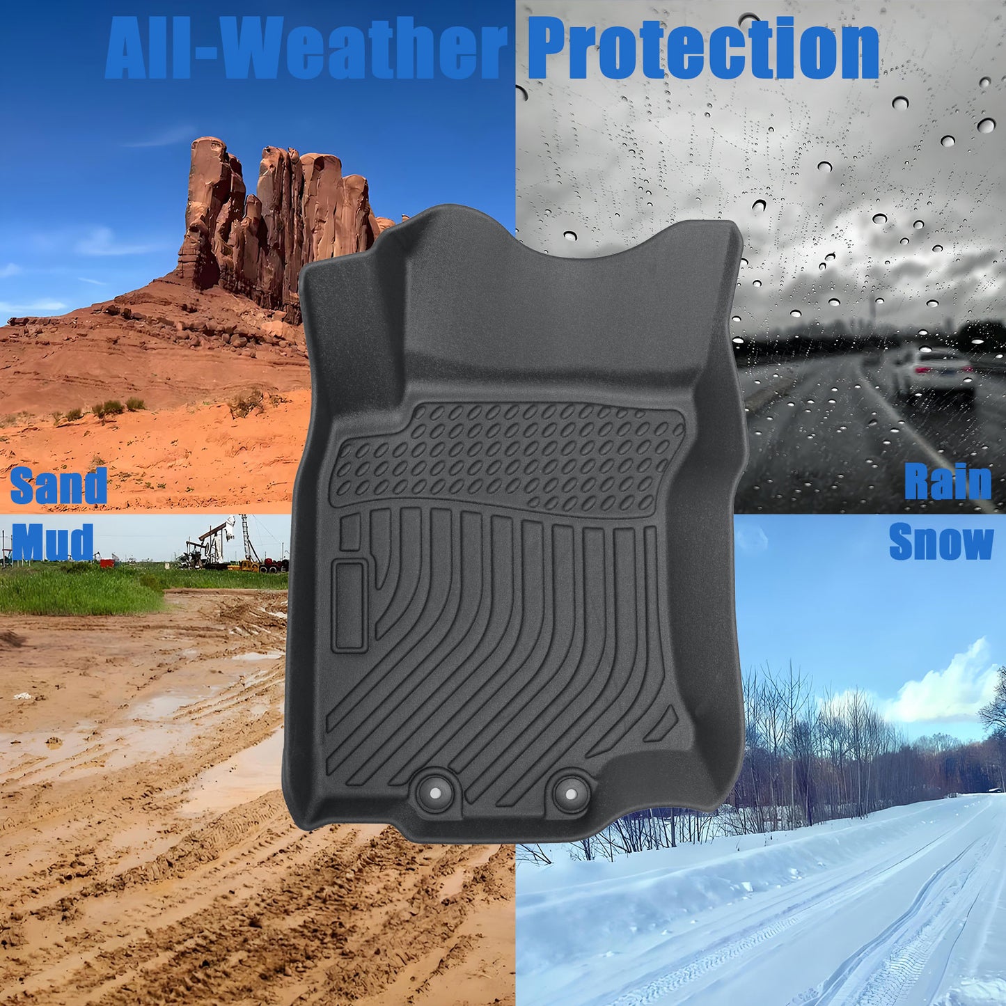 Front & Rear TPE Floor Mats Liners Black For 2014-2020 Nissan Rogue All Weather