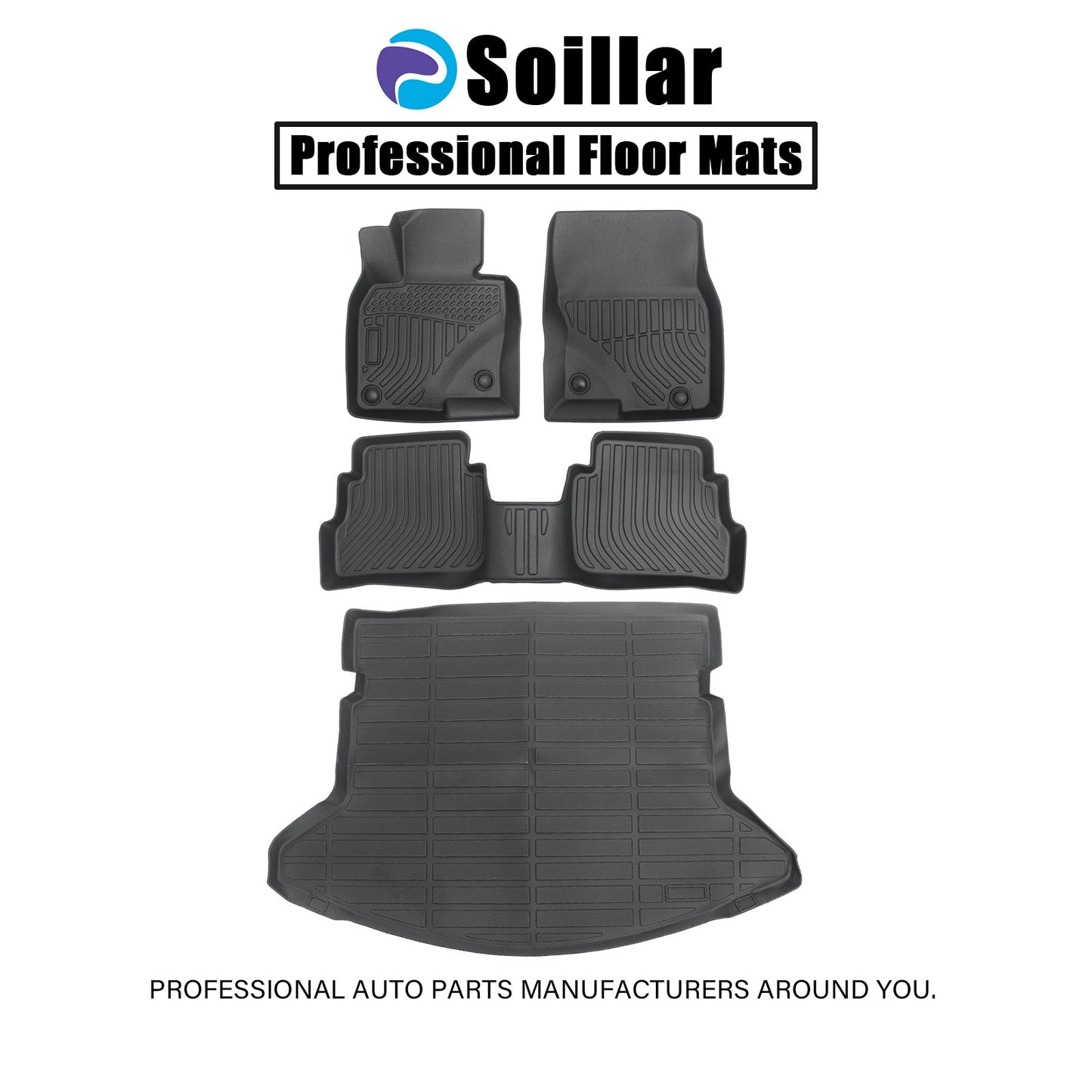 TPE Floor Mats Liners & Trunk Cargo Set For 2021 2022 2023 Mazda CX-5 CX5 Black