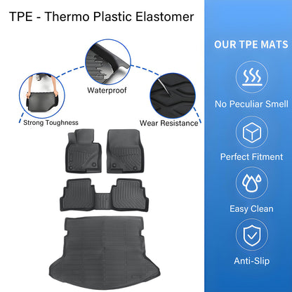 TPE Floor Mats Liners & Trunk Cargo Set For 2021 2022 2023 Mazda CX-5 CX5 Black