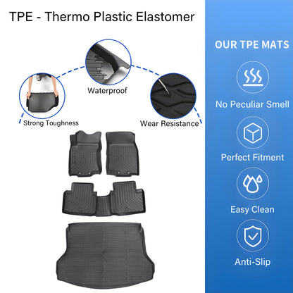 TPE Floor Mats Liners+Trunk Cargo Liner For 2014-2020 Nissan Rogue All Weather
