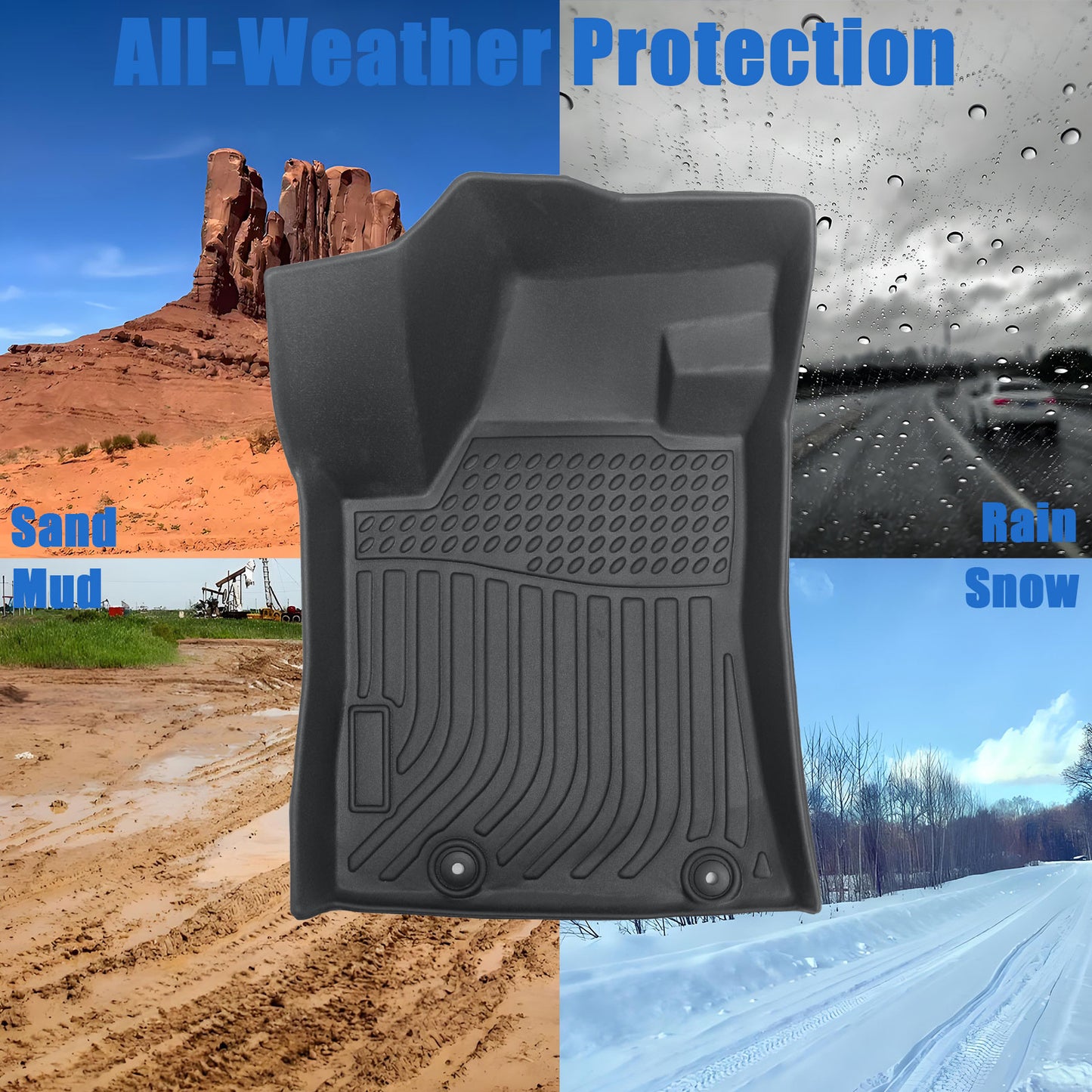 Floor Mats Liner For 2013-2018 Nissan Altima 4-Door Front-Rear All Weather TPE