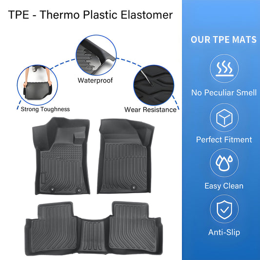 Floor Mats Liner For 2013-2018 Nissan Altima 4-Door Front-Rear All Weather TPE