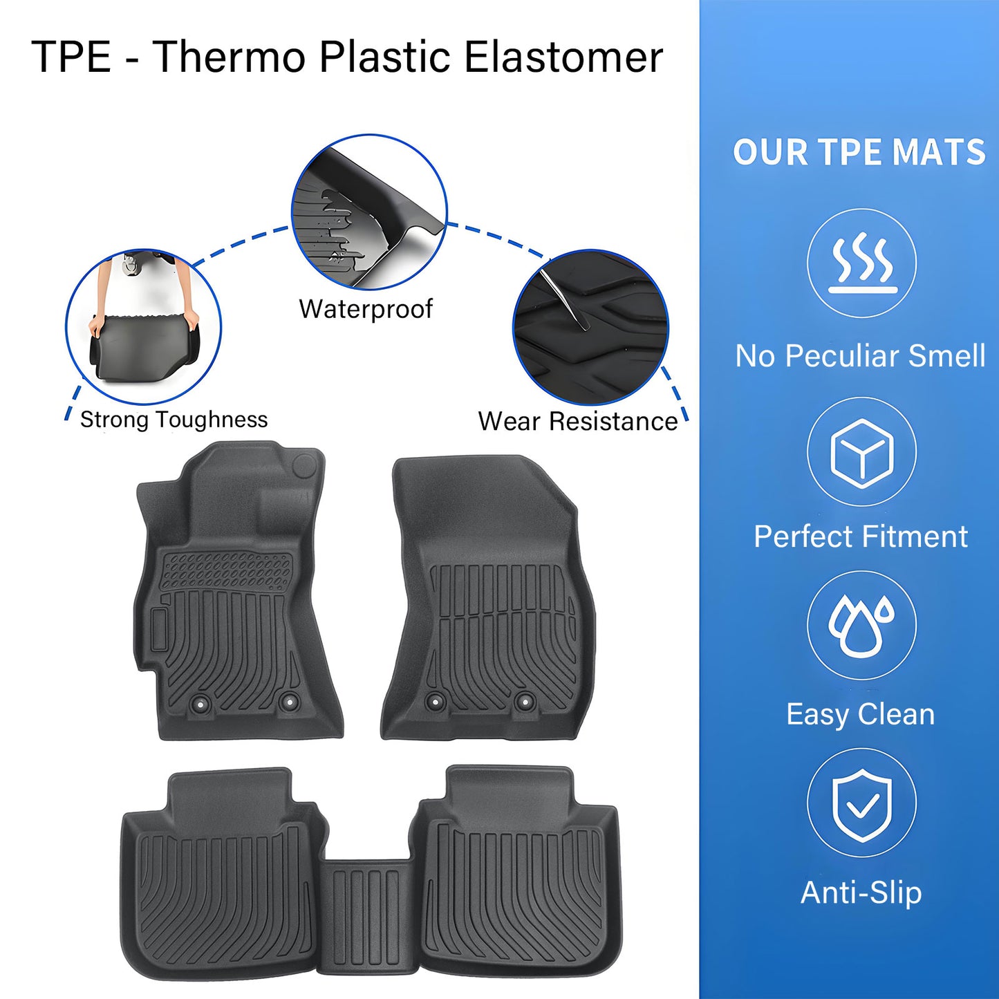 For 2015-2019 Subaru Legacy TPE 1st & 2nd Row Floor Mats Liner All Weather New