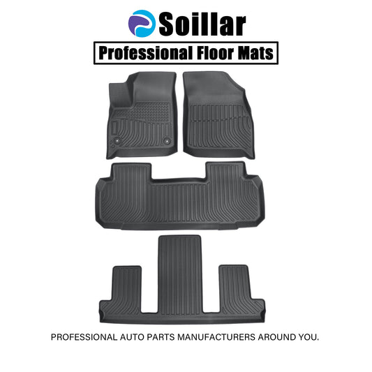 Floor Mats Liner TPE 3D Model 4PCS All-Weather Black For 2018-2024 Buick Enclave
