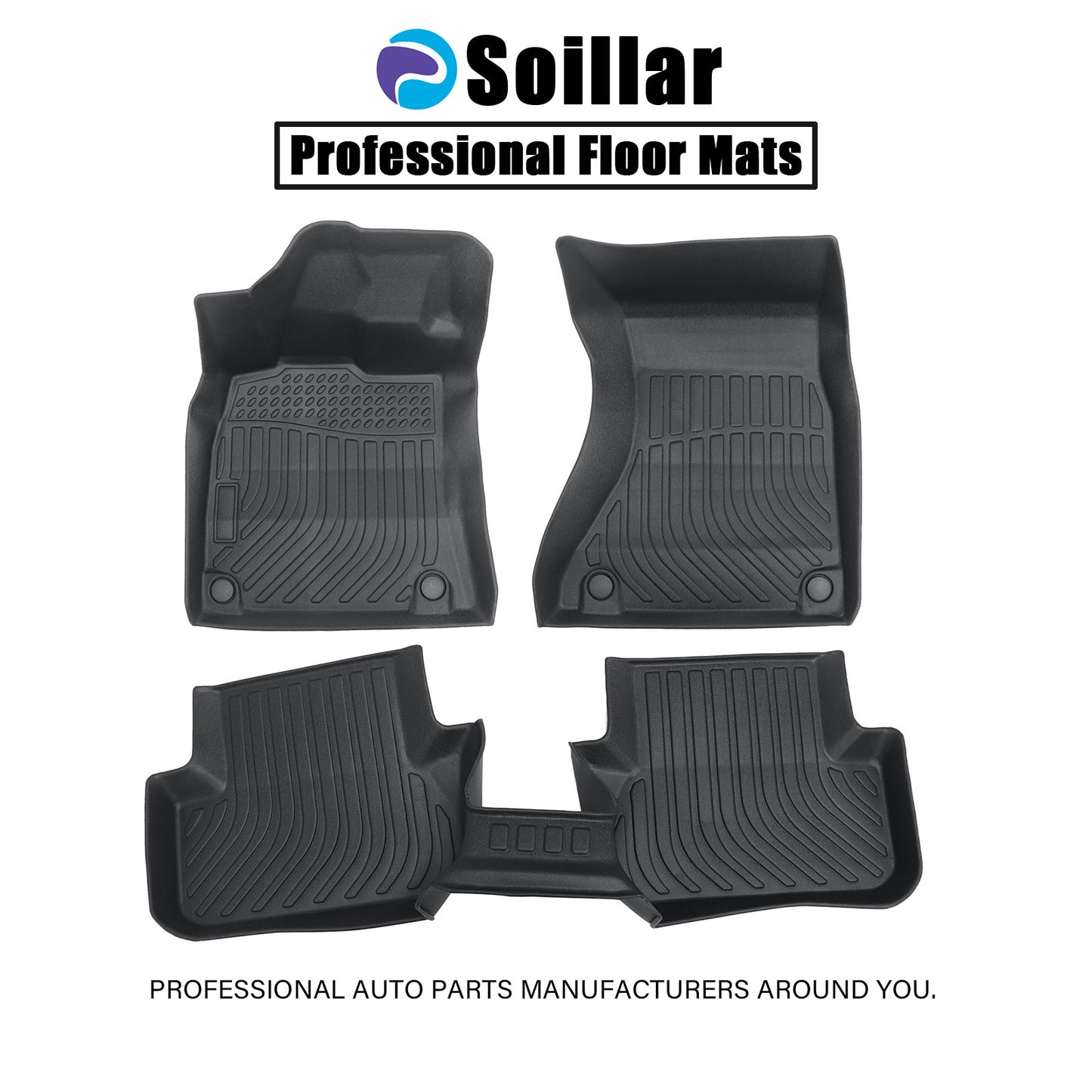 TPE Floor Mats Liner For 2008-2016 Audi A4 Sedan Wagon Allroad 4Door All Weather