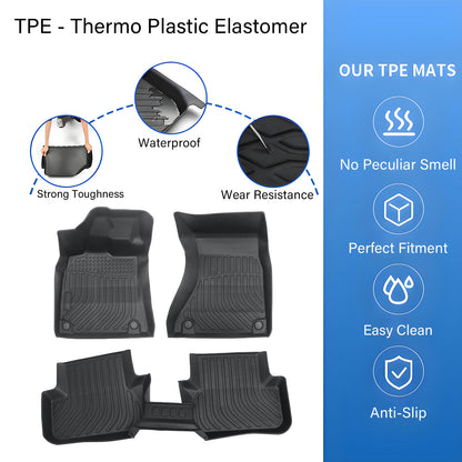 TPE Floor Mats Liner For 2008-2016 Audi A4 Sedan Wagon Allroad 4Door All Weather