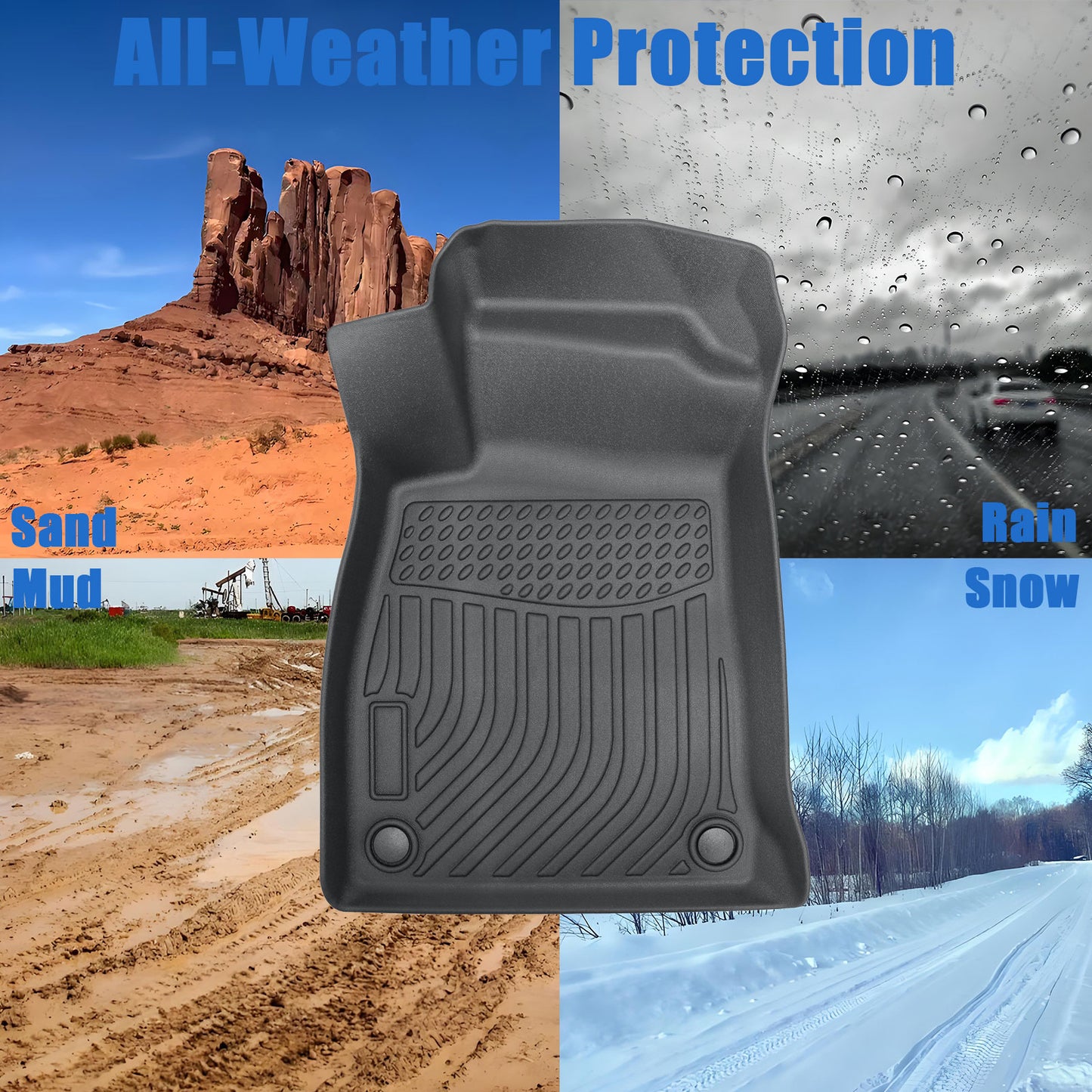 TPE Floor Mats Liner For 2017-2021 Audi A4 S4 A4 Allroad Front-Rear All Weather