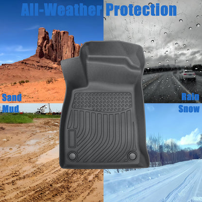 TPE Floor Mats Liner For 2017-2021 Audi A4 S4 A4 Allroad Front-Rear All Weather