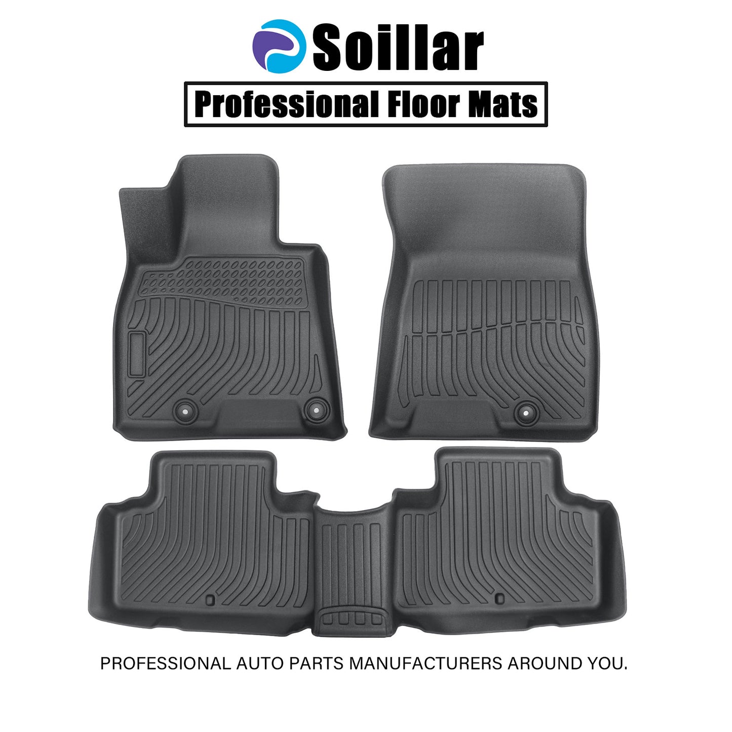 3D 1st+2nd Row Floor Mats Liner Full Cover Fits 2021 Genesis GV80 5/7 Seats TPE