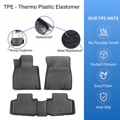 3D 1st+2nd Row Floor Mats Liner Full Cover Fits 2021 Genesis GV80 5/7 Seats TPE