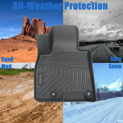 3D 1st+2nd Row Floor Mats Liner Full Cover Fits 2021 Genesis GV80 5/7 Seats TPE
