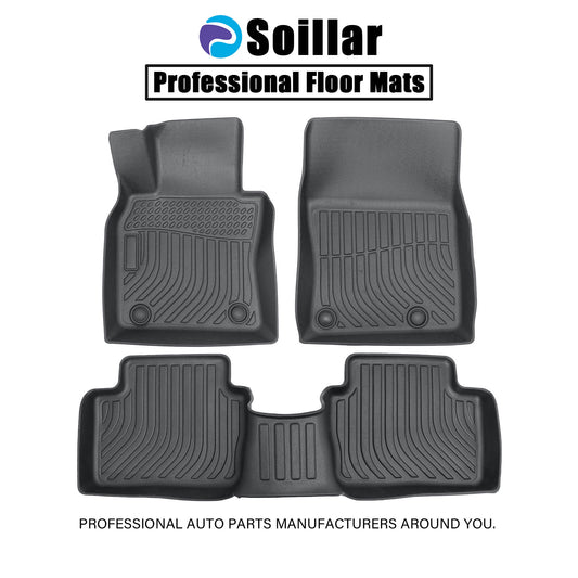 3D TPE Front & Rear Floor Mats Liner Waterproof For 2019-2024 Mazda 3 FWD Black
