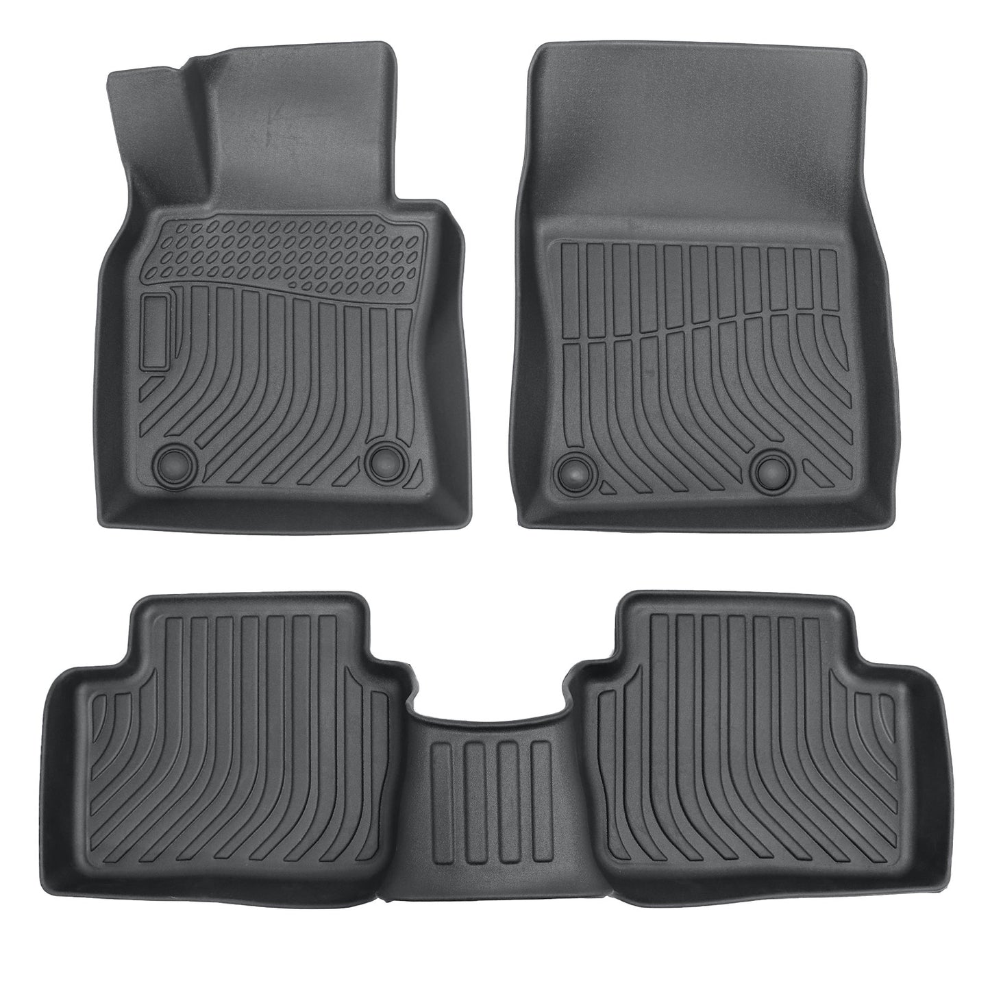 3D TPE Front & Rear Floor Mats Liner Waterproof For 2019-2024 Mazda 3 FWD Black