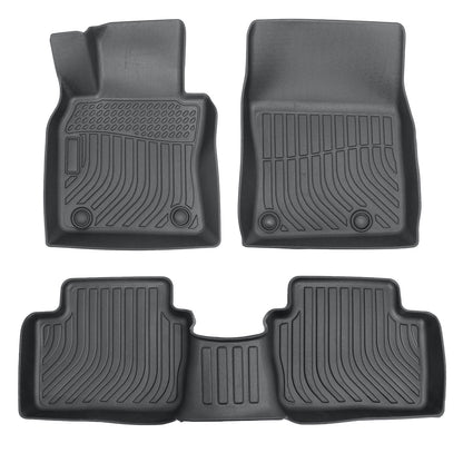 3D TPE Front & Rear Floor Mats Liner Waterproof For 2019-2024 Mazda 3 FWD Black