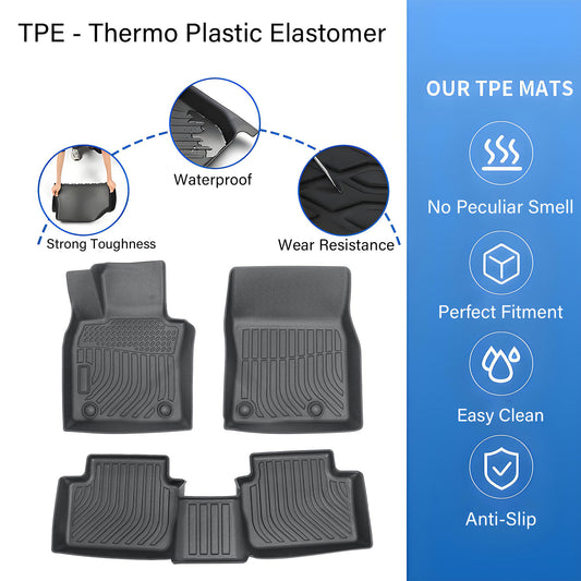 TPE Floor Mats Liner All-Weather For 2020 2021 2022 2023 2024 2025 Mazda CX-30
