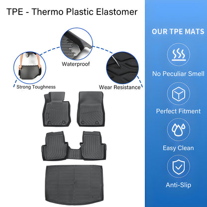 3D TPE Floor Mats Liners+Trunk Cargo Liner For 2016-2021 Mazda CX-3 All Weather
