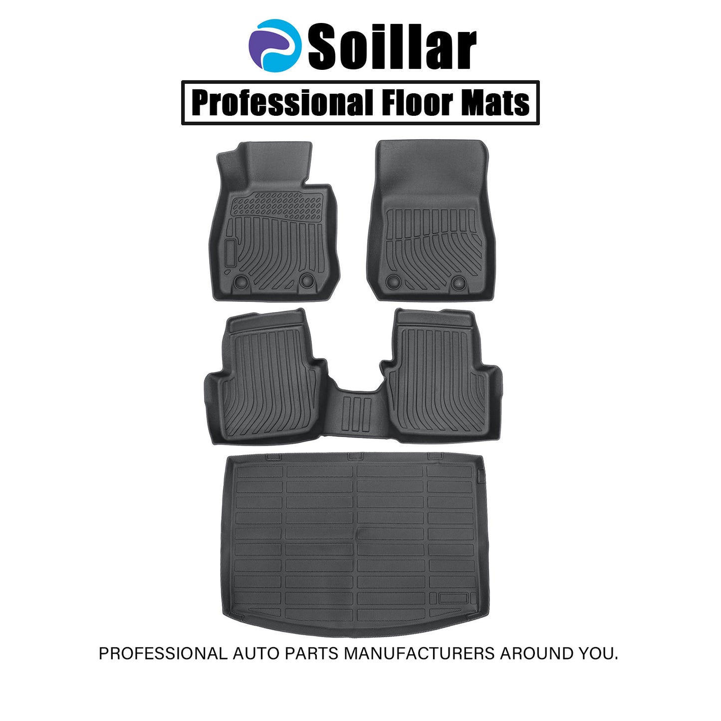 3D TPE Floor Mats Liners+Trunk Cargo Liner For 2016-2021 Mazda CX-3 All Weather