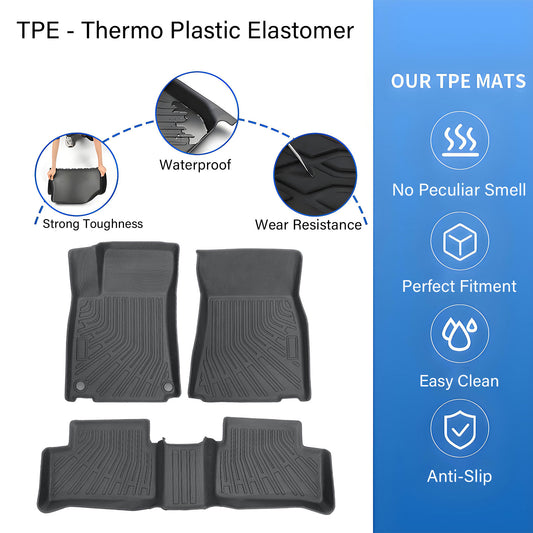 Floor Mats Liner 3D For Mercedes 2020-2024 Benz CLA / 2021-2024 GLA TPE 3PCS NEW