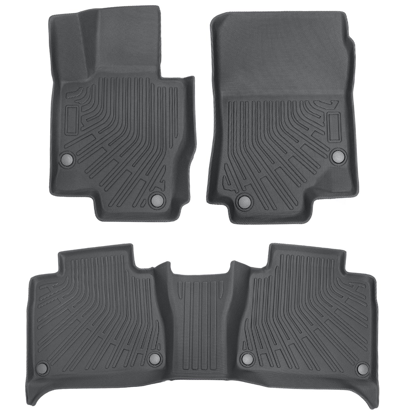 TPE Floor Mats For 2020-2025 Mercedes-Benz GLE-Class SUV Liners Set Black 3Pcs