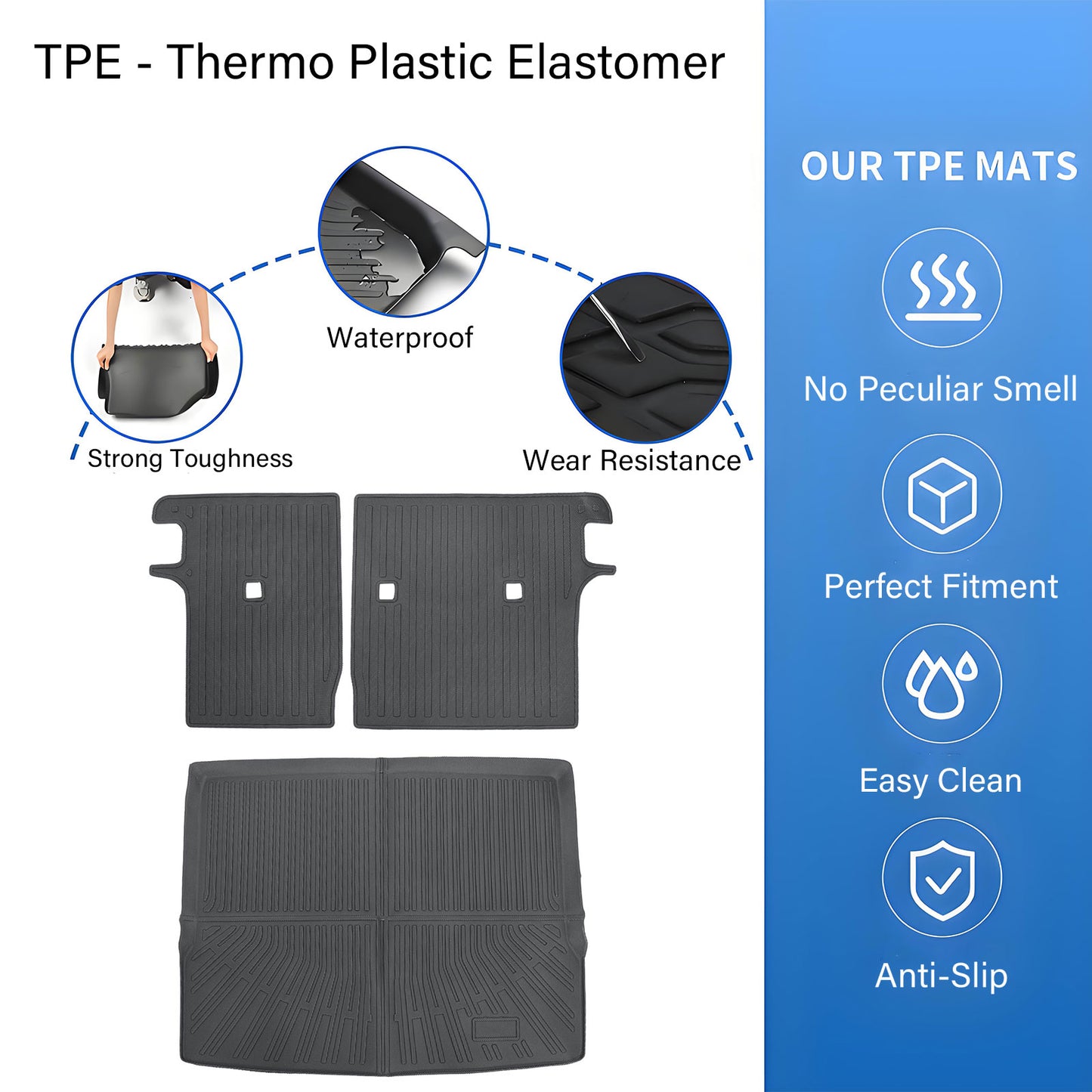 Backrest Mats & Trunk Cargo Liner For 2025 Nissan Kicks 4-Door 3D TPE Waterproof