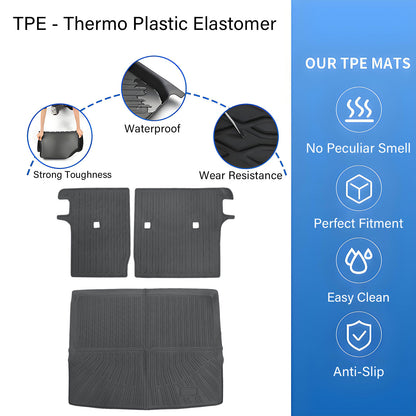 Backrest Mats & Trunk Cargo Liner For 2025 Nissan Kicks 4-Door 3D TPE Waterproof