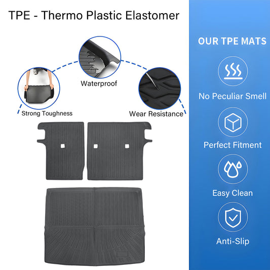 Backrest Mats & Trunk Cargo Liner For 2025 Nissan Kicks 4-Door 3D TPE Waterproof