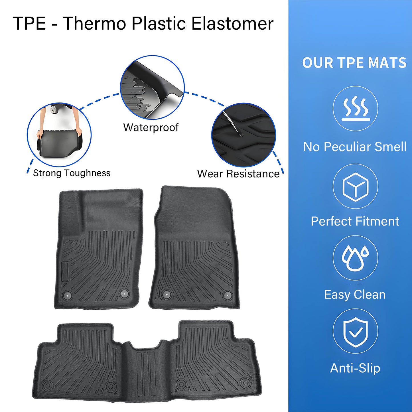 Floor Mats Liner For 2025 2026 Nissan Kicks 4-Door Front+Rear All Weather TPE