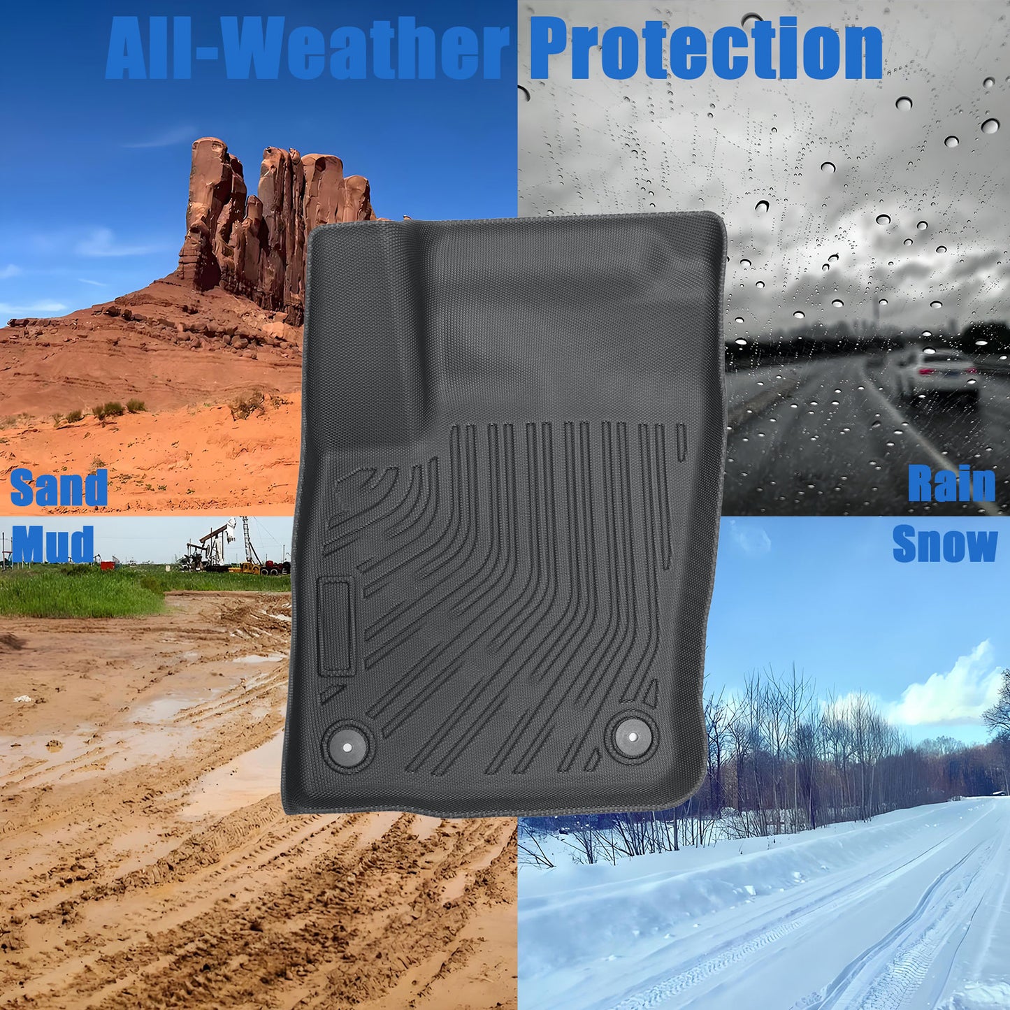 Floor Mats Liner For 2025 2026 Nissan Kicks 4-Door Front+Rear All Weather TPE