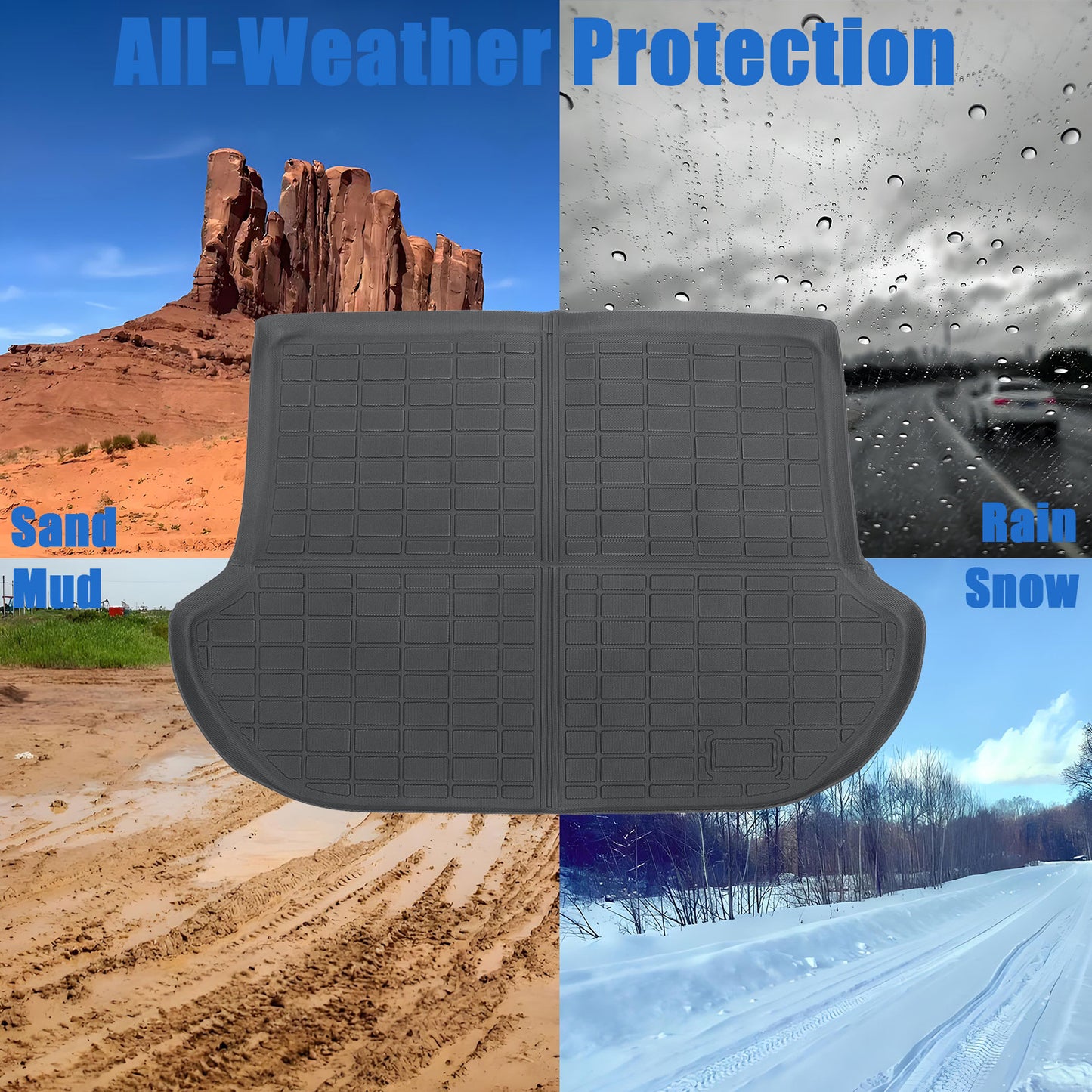 TPE Rear Cargo Trunk Liner Floor Mat 3D For 2015-2024 Nissan Murano Waterproof