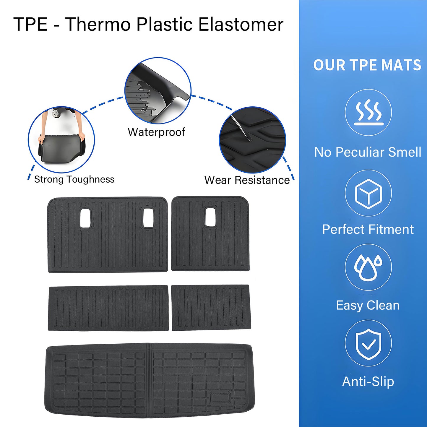 For 2025 Nissan Armada / Infiniti QX80 TPE Backrest Mats & Trunk Cargo Liners 3D