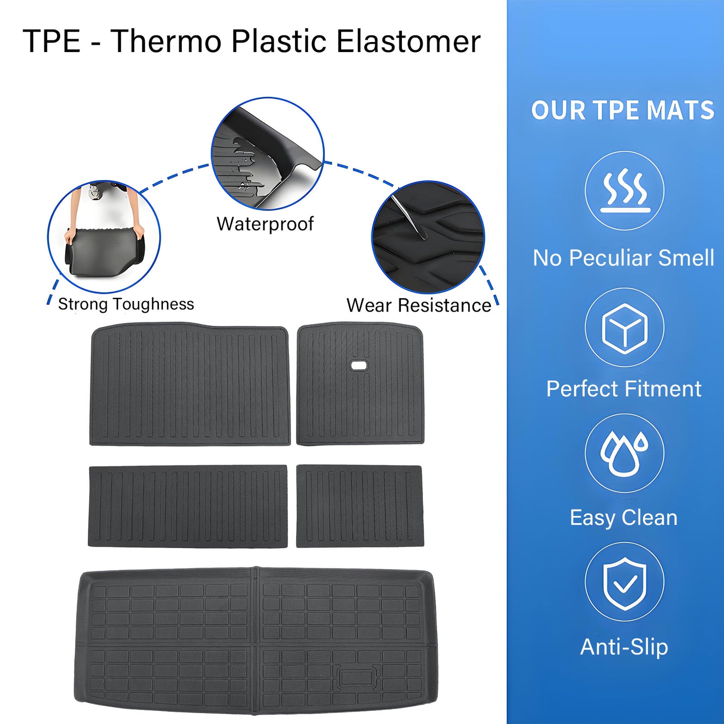 Backrest Mats & Trunk Cargo Liners For 2019-2024 Nissan Armada/Infiniti QX80 TPE
