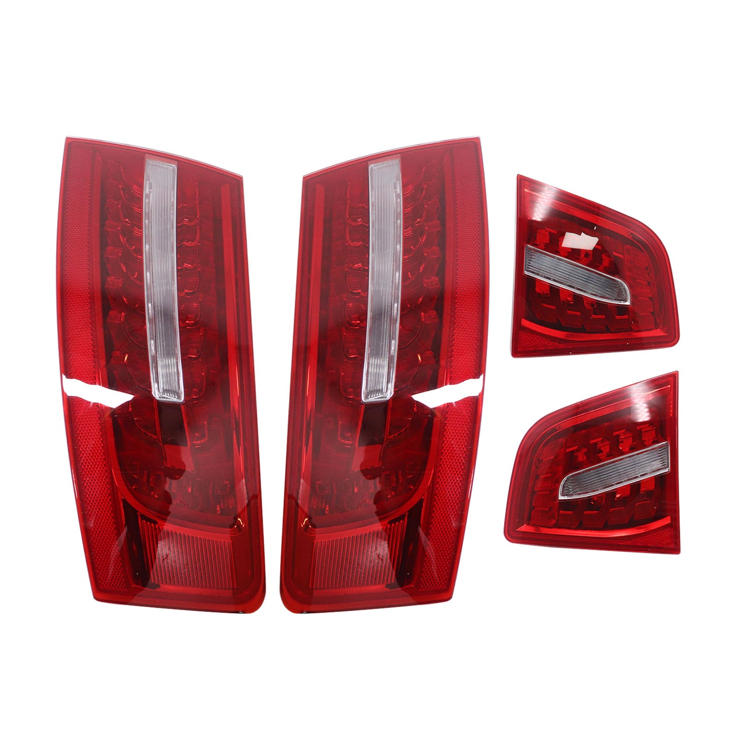 4pcs LH+RH Inner+Outer LED Tail Lights Rear Lamp For 2009-2011 Audi A6 C6 Sedan