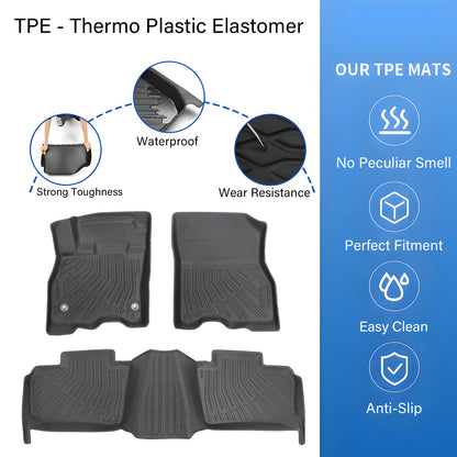 TPE Floor Mats Liner For 2011-2017 Nissan Leaf 4-Door Front-Rear All Weather