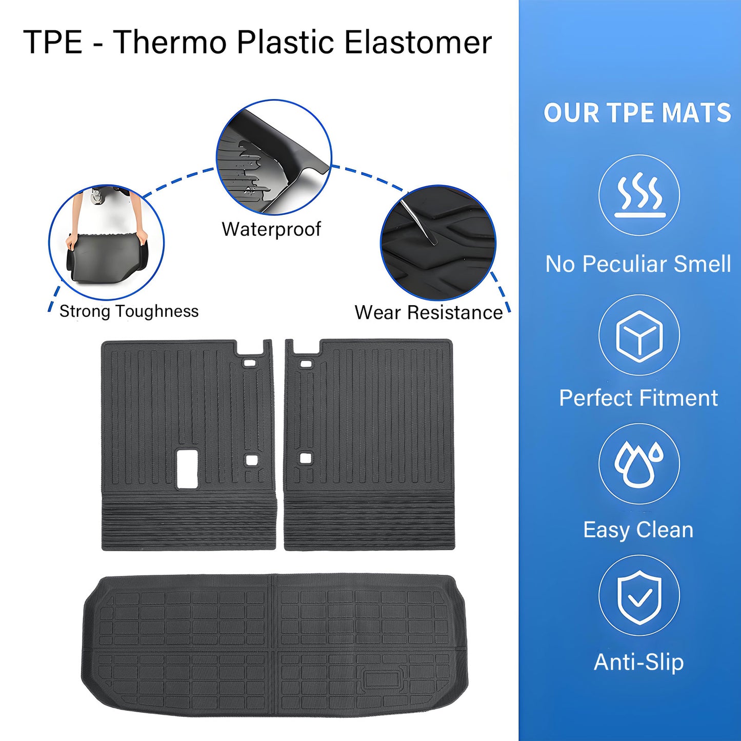 Trunk Cargo Liner 3D For 2014-2021 Infiniti QX60/2013-2020 Nissan Pathfinder TPE