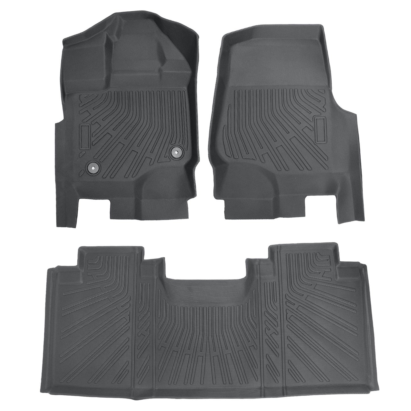 3Pcs For 2015-2025 Ford F-150 Super Cab Extended Cab TPE Floor Mats Liners Blk