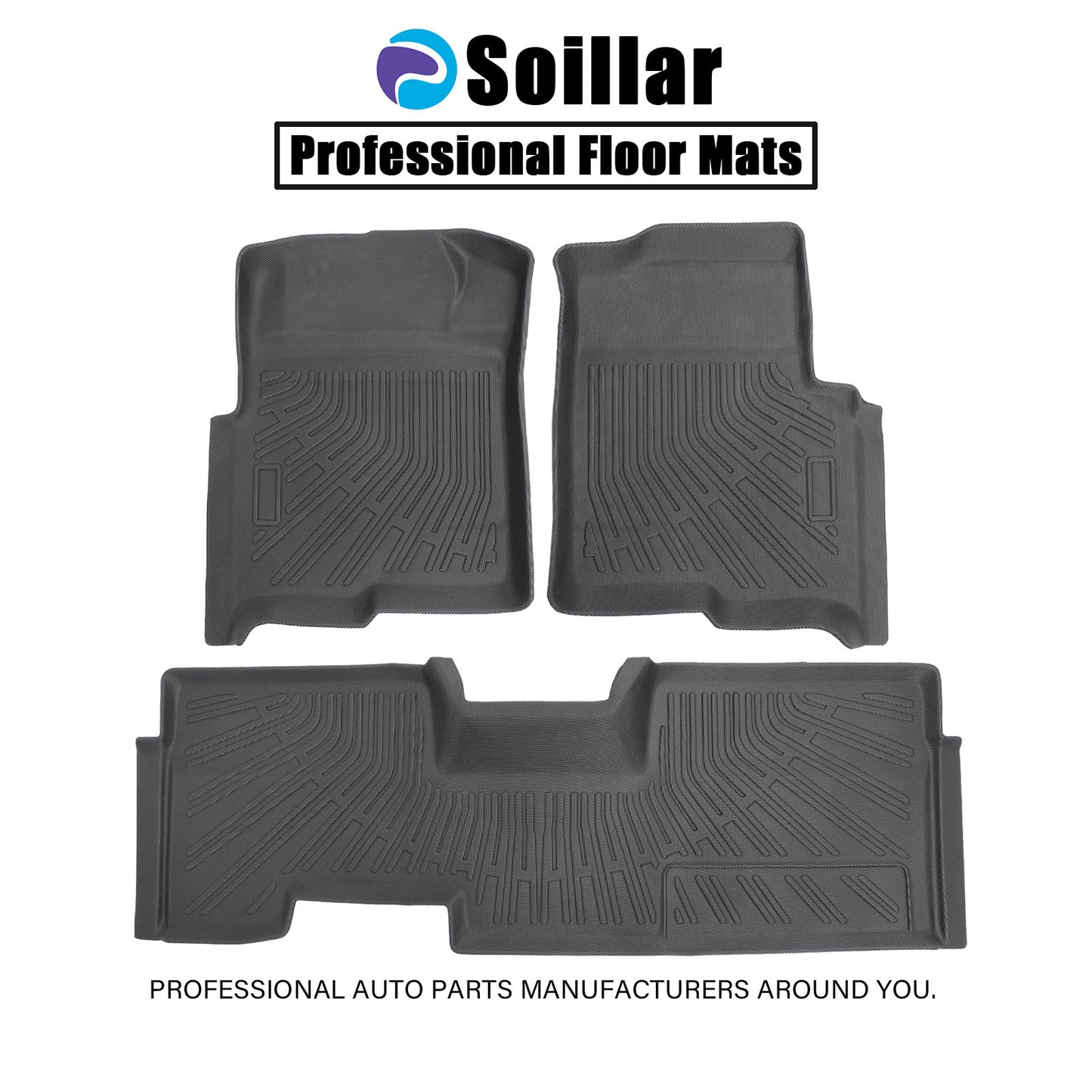 Floor Mats Liners For 2009-2014 Ford F-150 SuperCab Front & Rear All Weather TPE