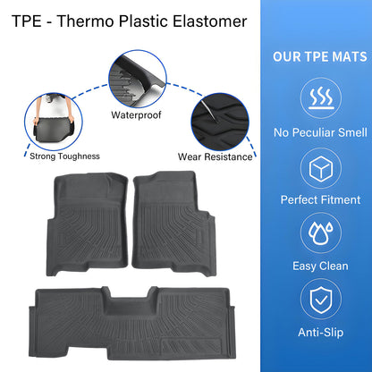Floor Mats Liners For 2009-2014 Ford F-150 SuperCab Front & Rear All Weather TPE