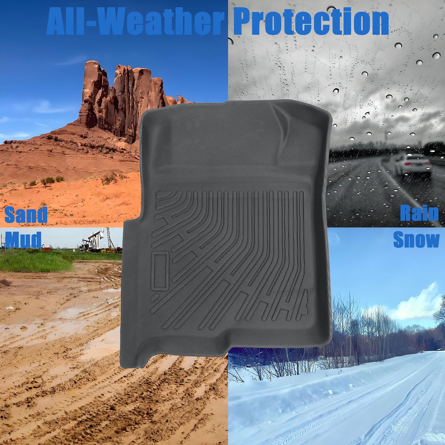 Floor Mats Liners For 2009-2014 Ford F-150 SuperCab Front & Rear All Weather TPE