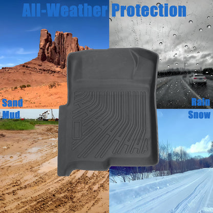 Floor Mats Liners For 2009-2014 Ford F-150 SuperCab Front & Rear All Weather TPE