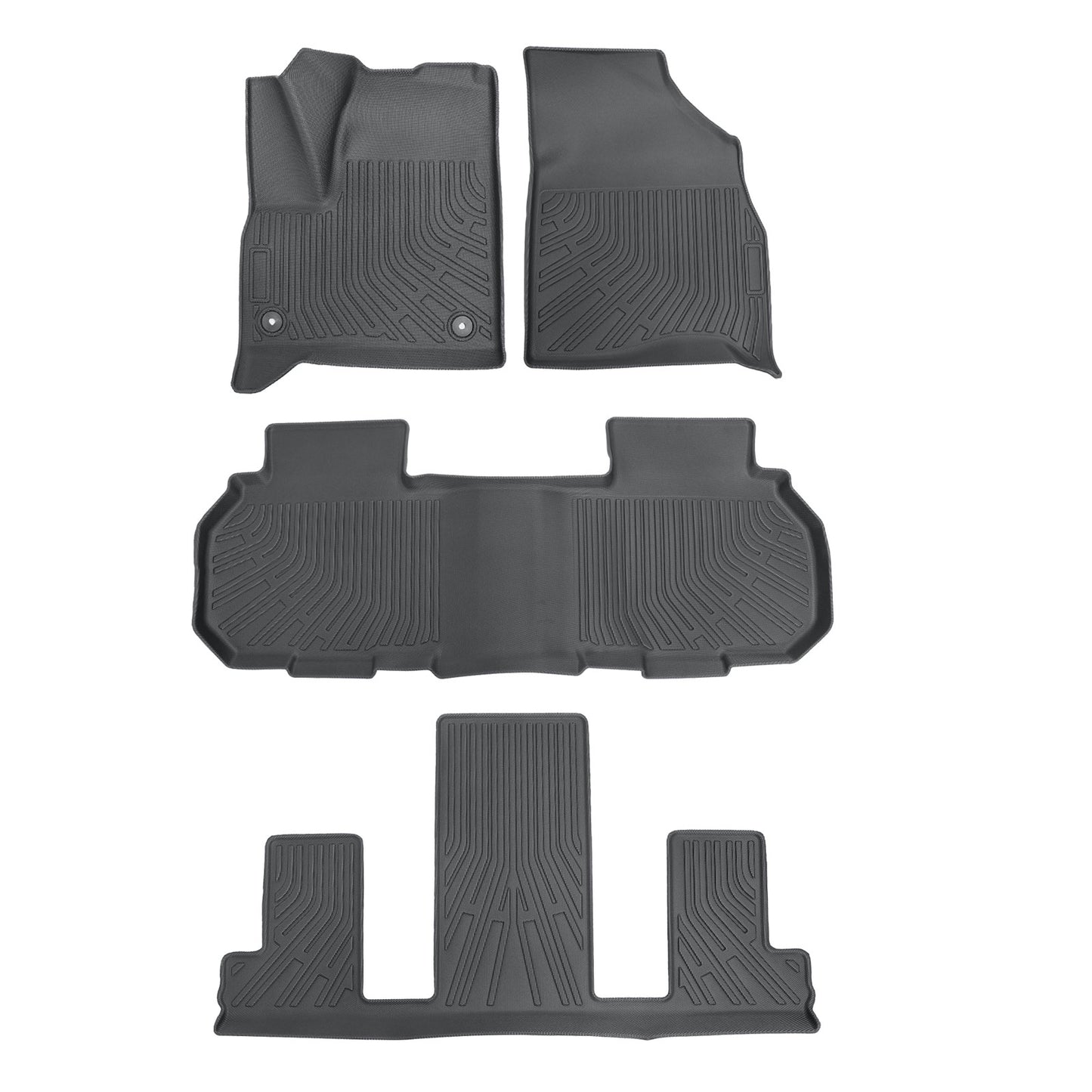 TPE Floor Mats 3D For 2024-2026 Buick Enclave/GMC Acadia 7-Seat Floor Liners Set