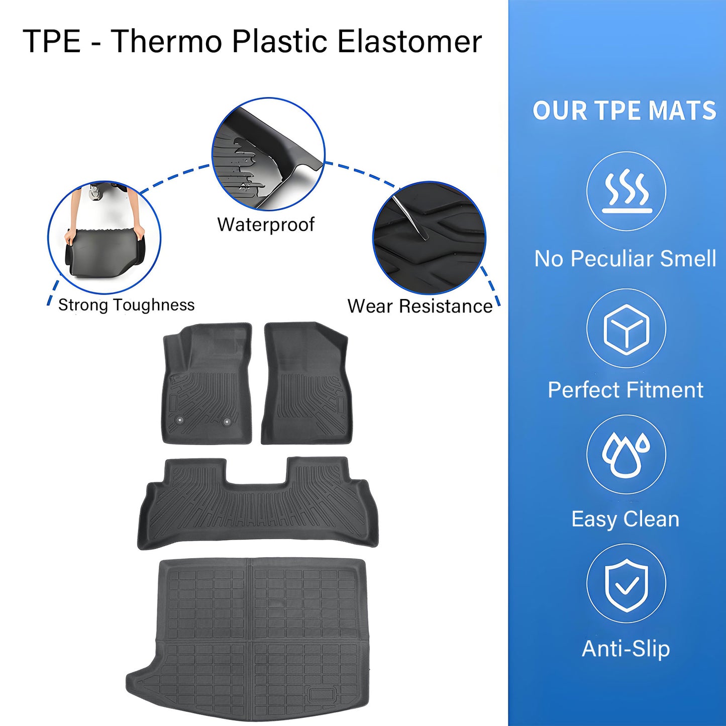 For 2020-2026 Buick Encore GX TPE Floor Mats Liner & Cargo Trunk Liner Anti-Slip