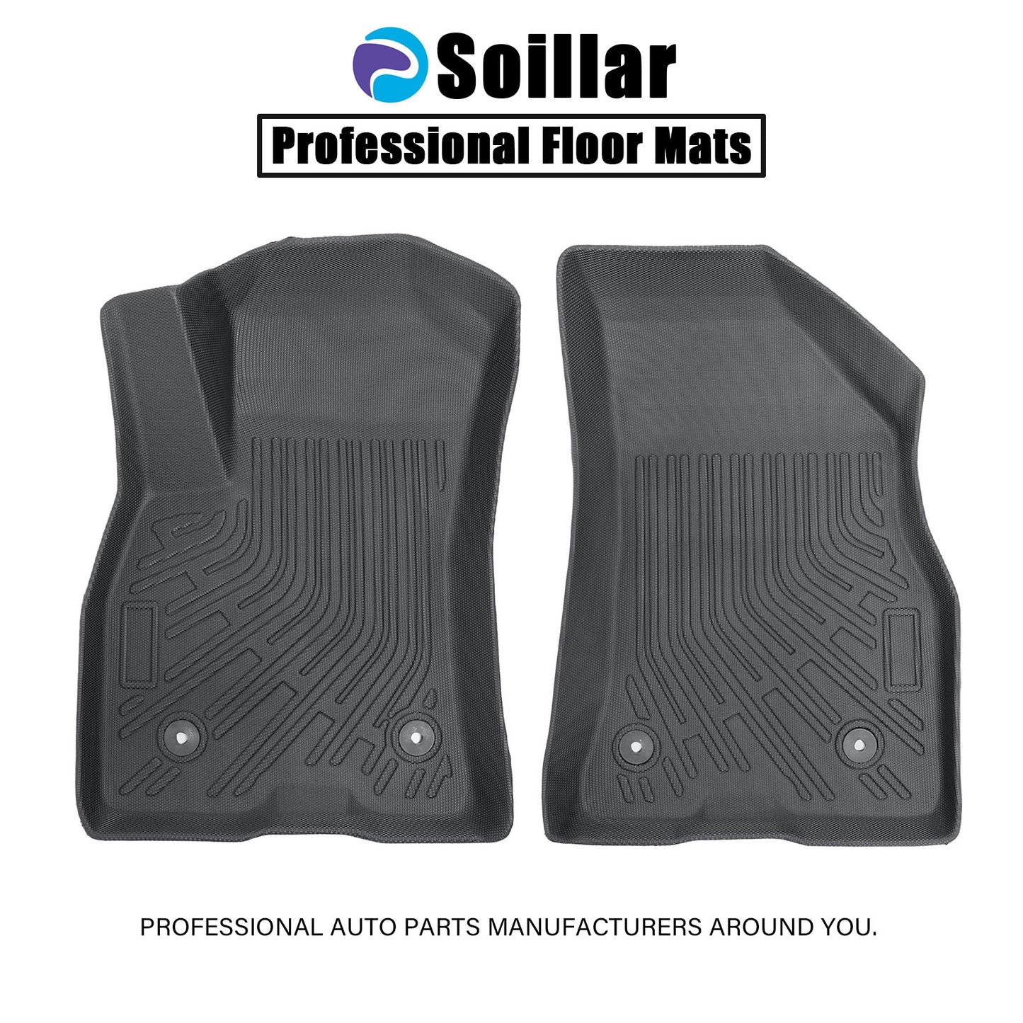Floor Mats Liner TPE For 2015-2022 Dodge Ram ProMaster City Van 2Pcs All Weather