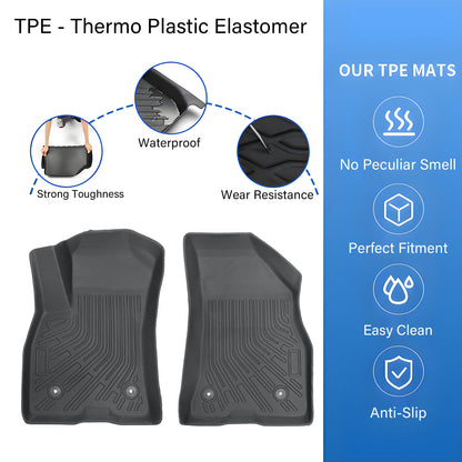 Floor Mats Liner TPE For 2015-2022 Dodge Ram ProMaster City Van 2Pcs All Weather