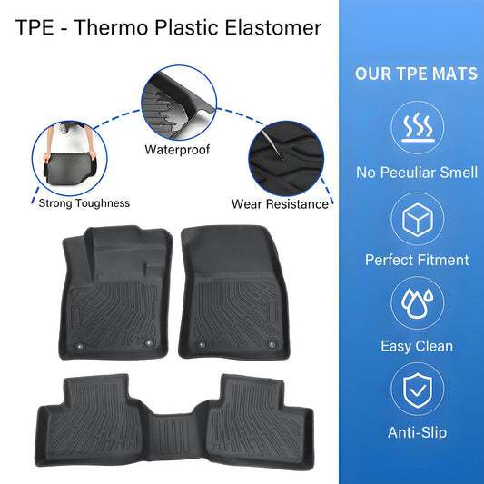 3D Floor Mats Liner For 2019-2025 Volvo XC40 4-Door Front-Rear All Weather TPE