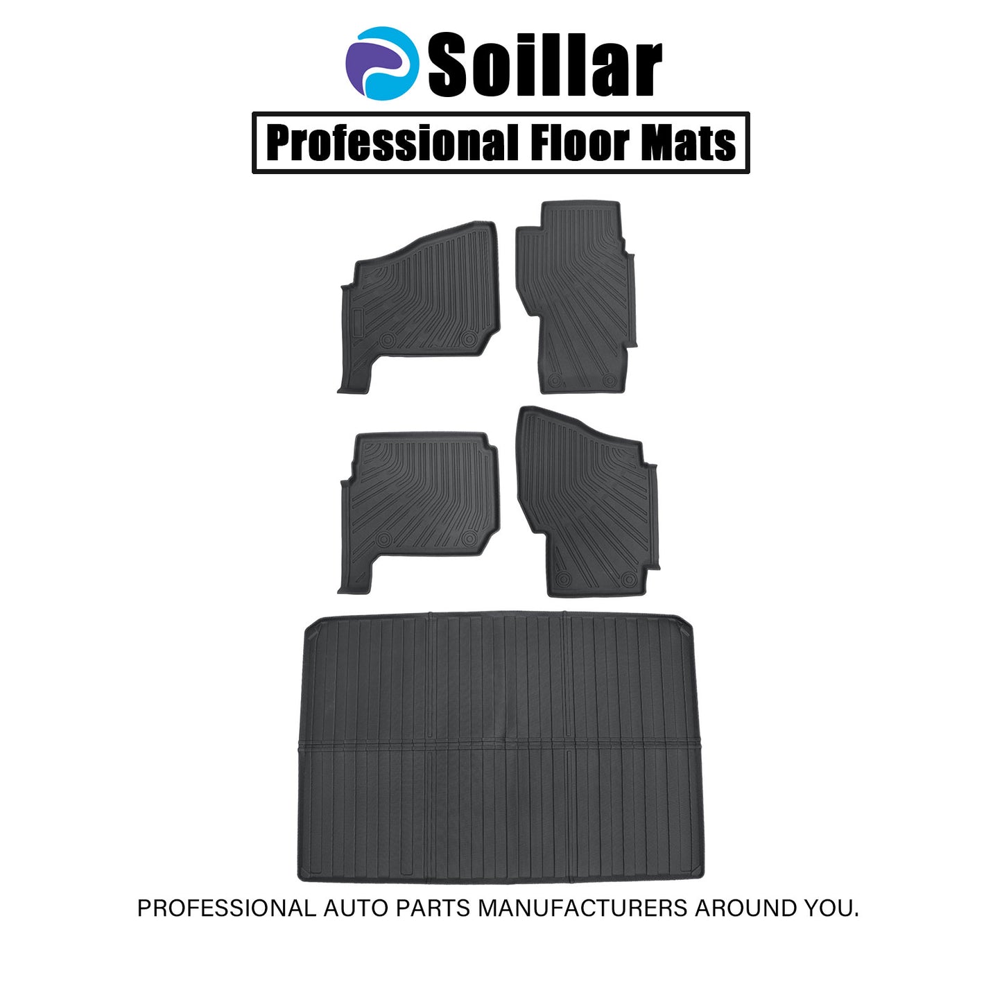TPE Floor Mats+Bed Mat Cargo Liner For 2019-2025 Polaris Ranger Crew XP 1000 New