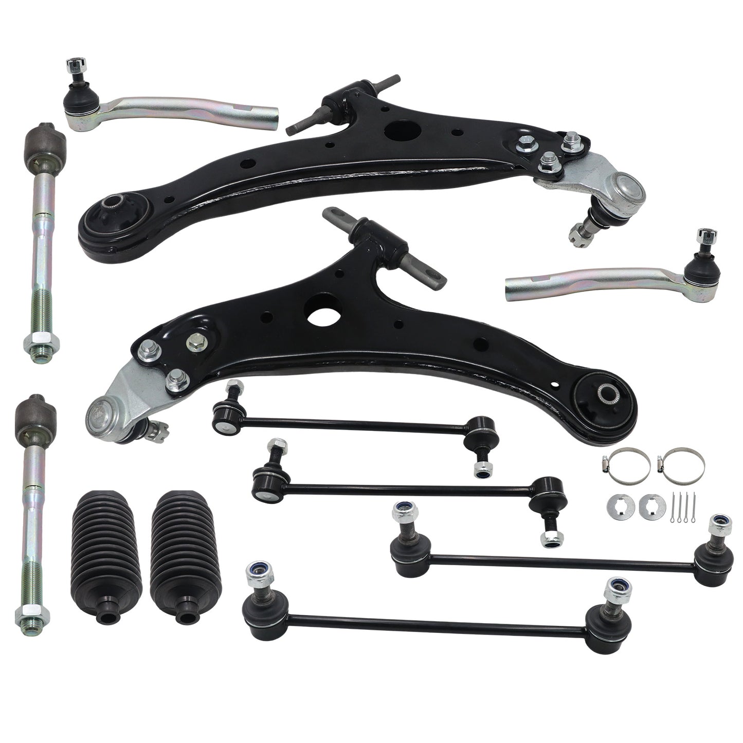 14PCS For Toyota Camry 2012-2017 Front Lower Control Arm Tie Rod Sway Bar Link