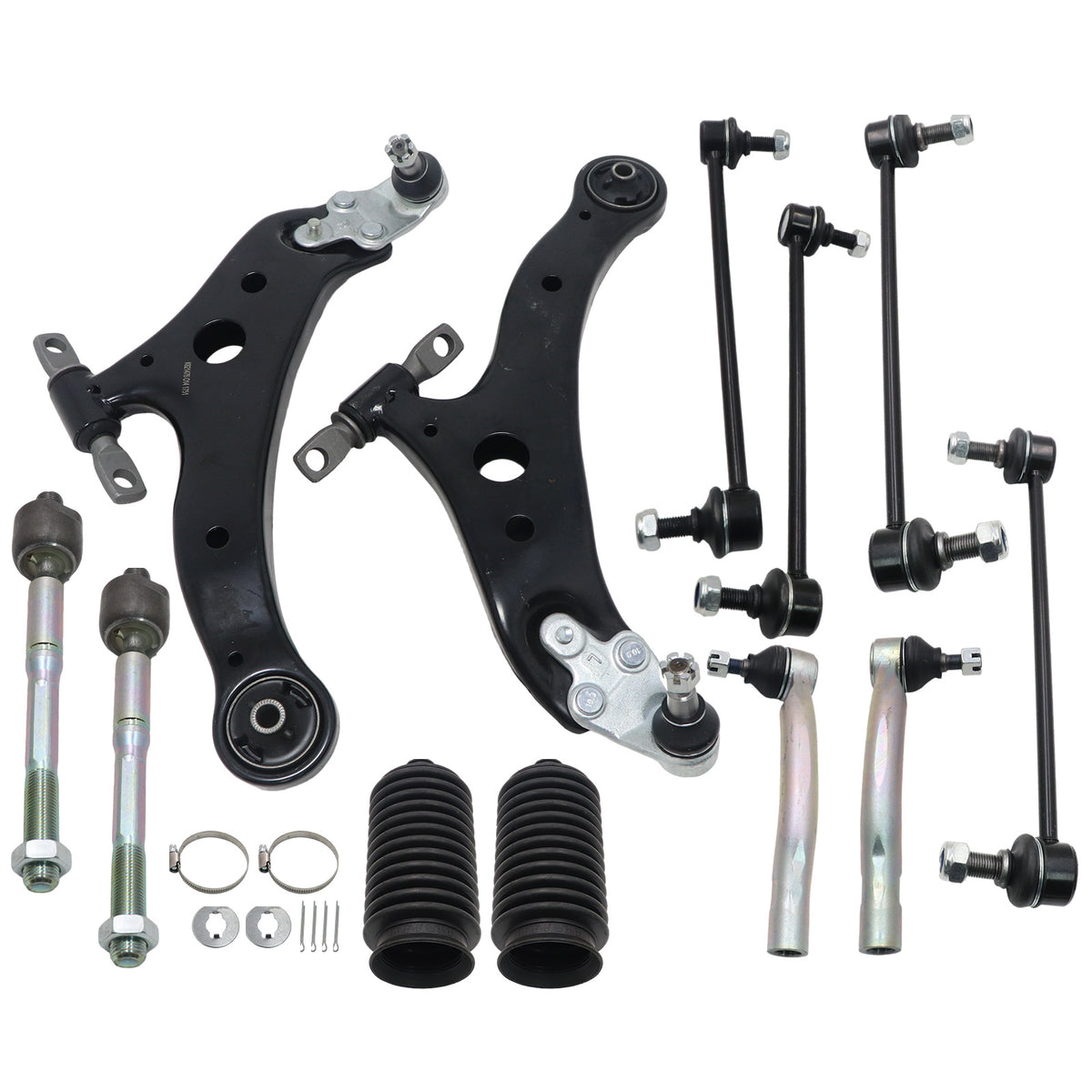14PCS For Toyota Camry 2012-2017 Front Lower Control Arm Tie Rod Sway Bar Link