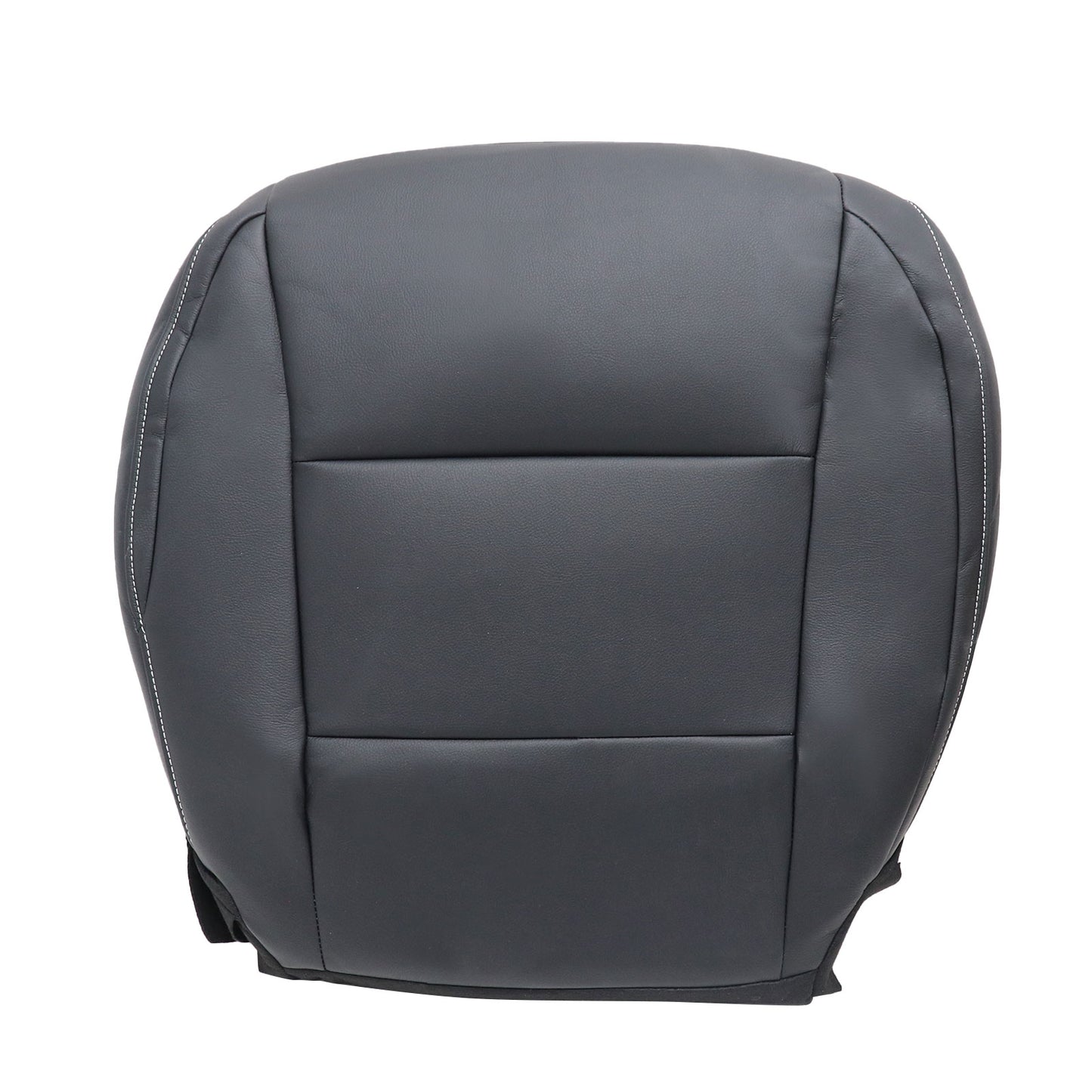 For 13-18 Toyota RAV4 Passenger Bottom Leather Seat Cover Black W/ White Stitch